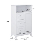 Mobiletto da bagno a colonna con cassetti e ripiano aperto, 60 cm