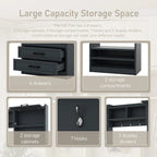 Mobile appendiabiti 4-in-1 staccabile con armadietti, cassetti, ganci e panca portascarpe