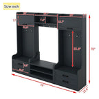 Mobile appendiabiti 4-in-1 staccabile con armadietti, cassetti, ganci e panca portascarpe