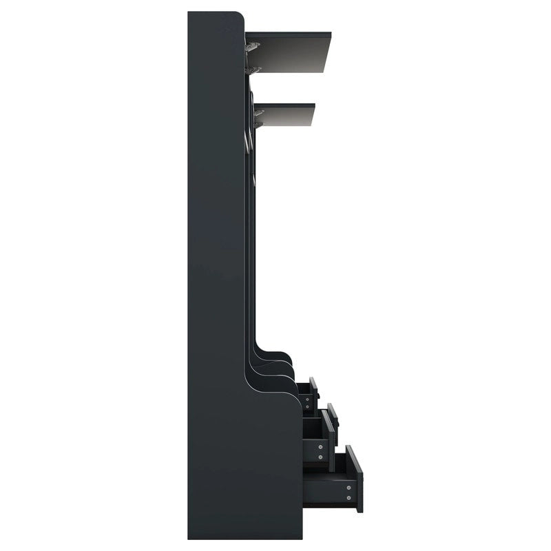 Mobile appendiabiti 4-in-1 staccabile con armadietti, cassetti, ganci e panca portascarpe