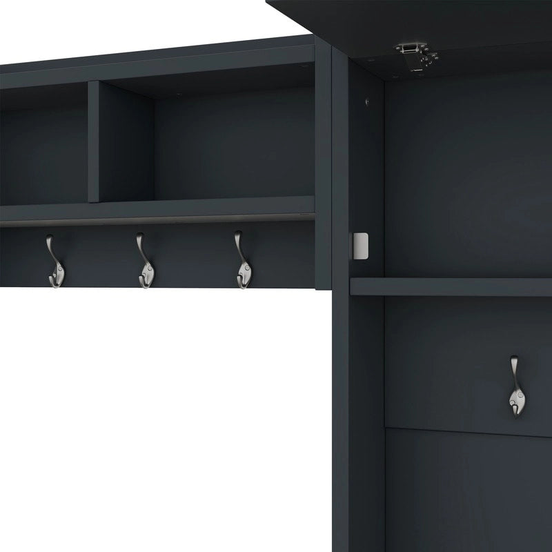 Mobile appendiabiti 4-in-1 staccabile con armadietti, cassetti, ganci e panca portascarpe