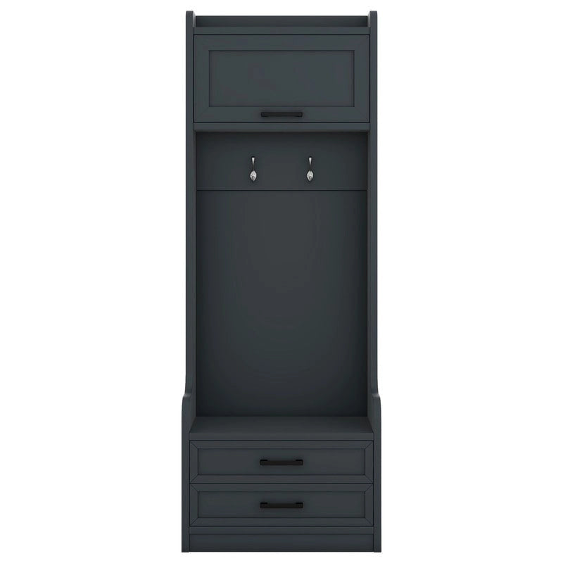 Mobile appendiabiti 4-in-1 staccabile con armadietti, cassetti, ganci e panca portascarpe