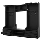 Mobile appendiabiti 4-in-1 staccabile con armadietti, cassetti, ganci e panca portascarpe