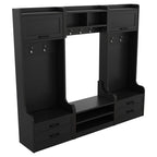 Mobile appendiabiti 4-in-1 staccabile con armadietti, cassetti, ganci e panca portascarpe