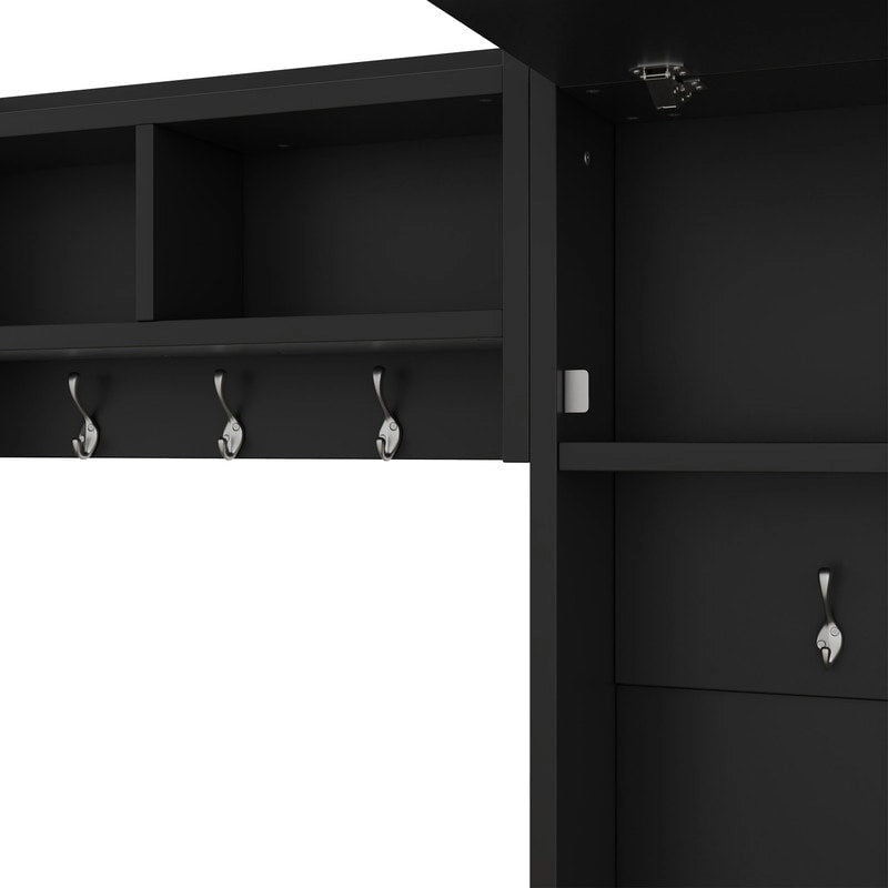 Mobile appendiabiti 4-in-1 staccabile con armadietti, cassetti, ganci e panca portascarpe