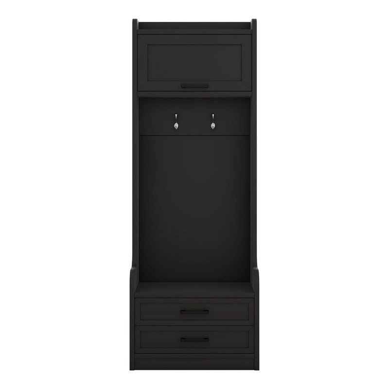 Mobile appendiabiti 4-in-1 staccabile con armadietti, cassetti, ganci e panca portascarpe