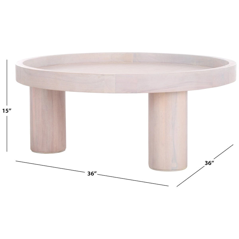 Tavolino rotondo a 3 gambe, 91,4 cm L x 91,4 cm P x 38,1 cm H