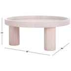 Tavolino rotondo a 3 gambe, 91,4 cm L x 91,4 cm P x 38,1 cm H